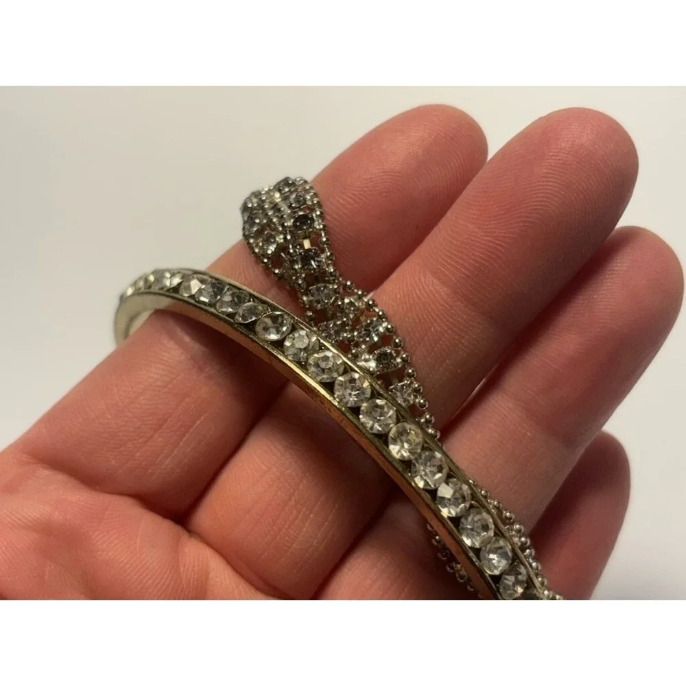 Bracelet Lot Statements Rhinestone and Metal Sparkly‎ Glam